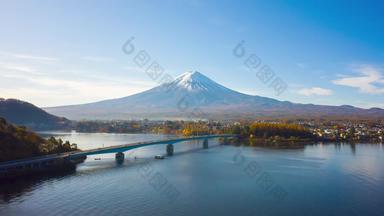 山富士早....河口湖湖宝桥日本fujisanhyperlapse无人机